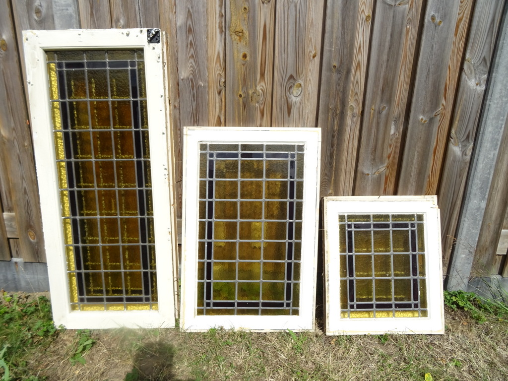Collectie van 5 glas in lood kozijnen Bezorging mogelijk - Afbeelding 30