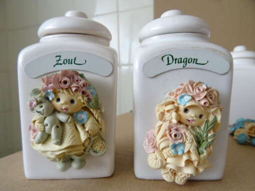 Goldina art collection kruidenrek met potjes vintage