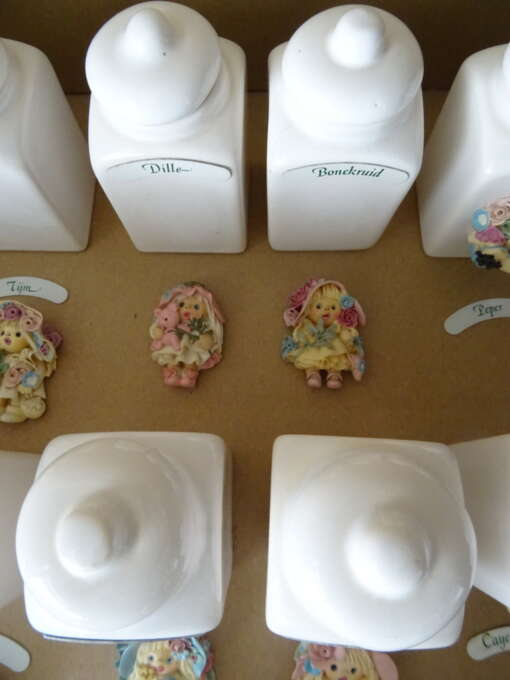 Goldina art collection kruidenrek met potjes vintage