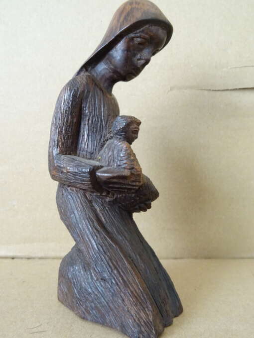 Houten Mariabeeldje 15cm volkskunst