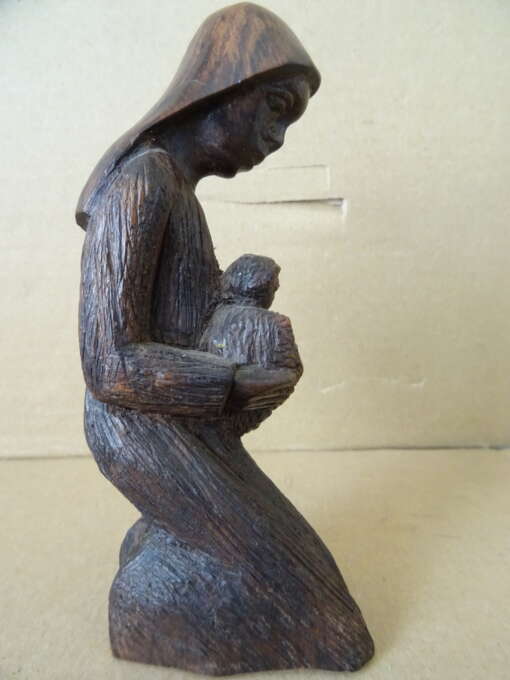 Houten Mariabeeldje 15cm volkskunst