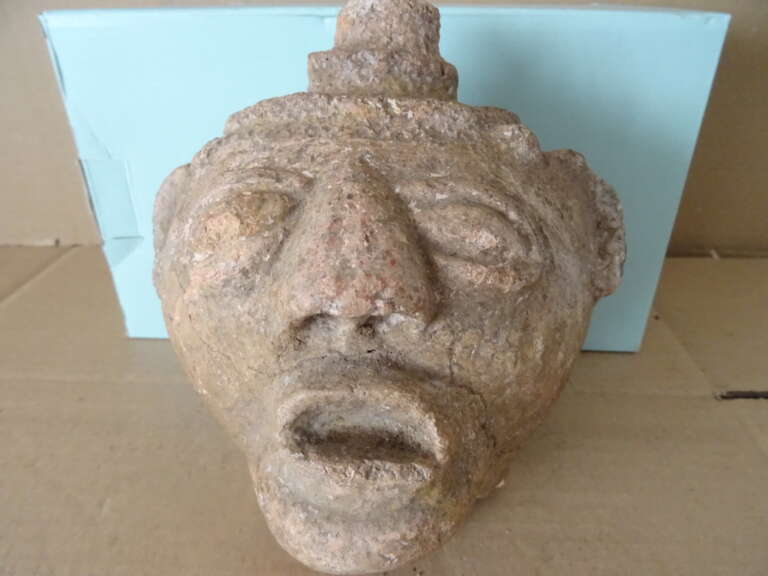 19e-Eeuws of ouder antieke aardewerk kop Azteken