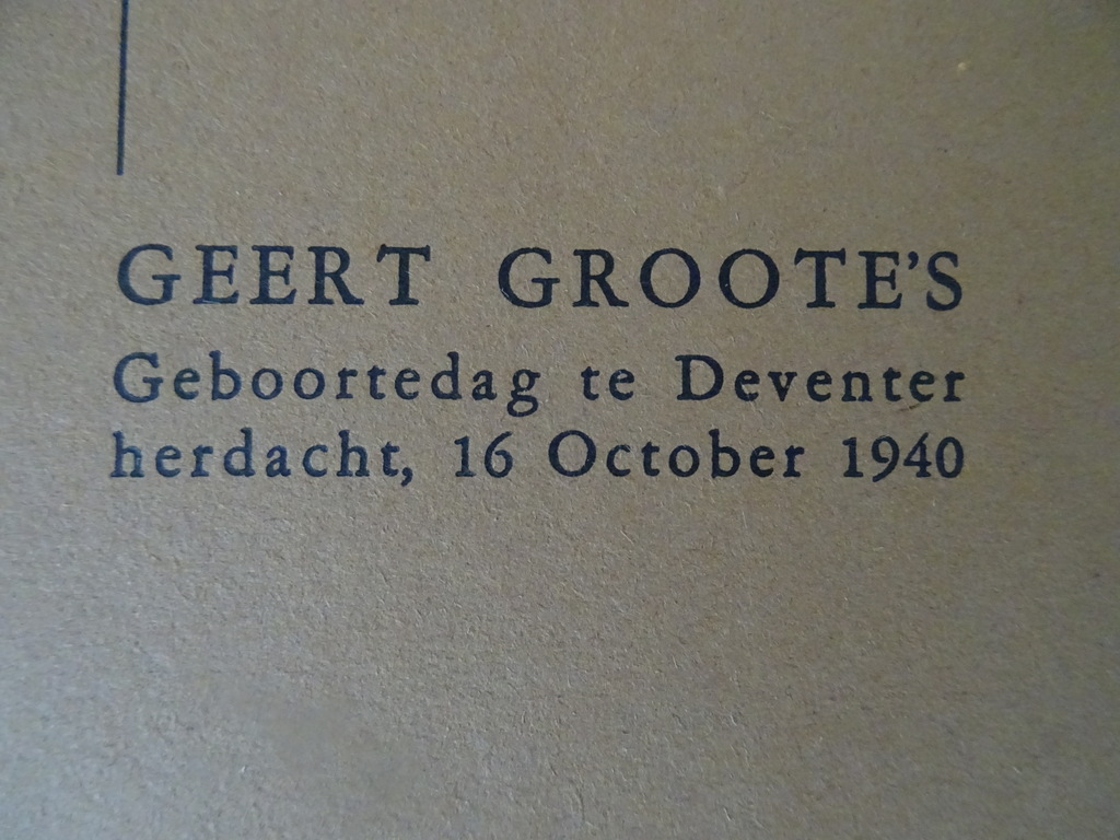 Geert Grootes geboortedag te Deventer herdacht 16 october 1940 - Afbeelding 3