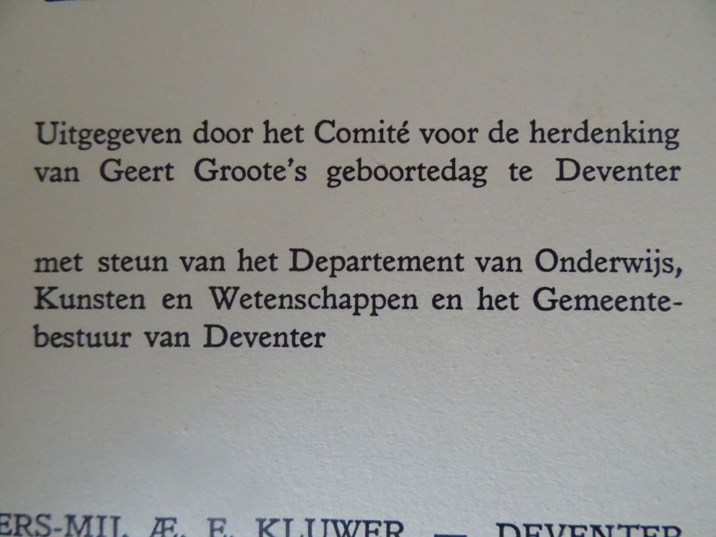 Geert Grootes geboortedag te Deventer herdacht 16 october 1940 - Afbeelding 8