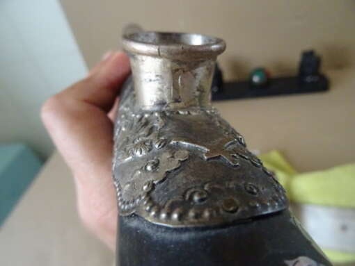 Chinese opiumpijp op standaard 55cm vintage
