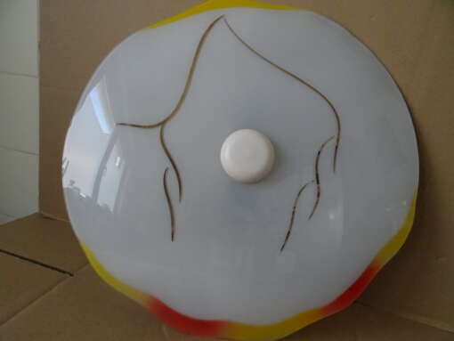 Vintage glazen design lamp plafondlamp 47cm