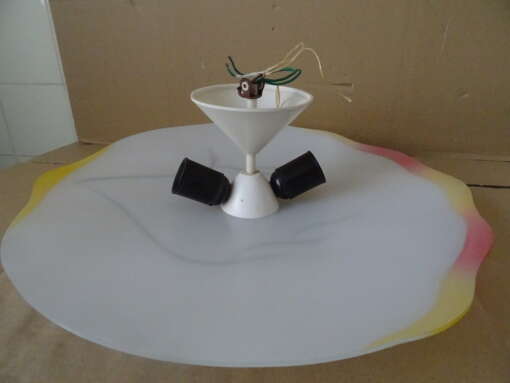 Vintage glazen design lamp plafondlamp 47cm