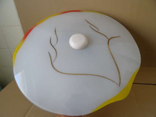 Vintage glazen design lamp plafondlamp 47cm