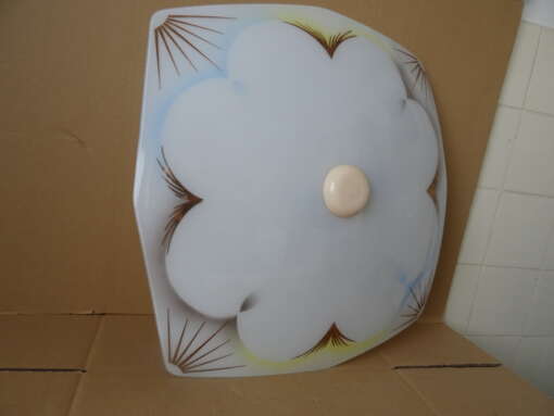 Vintage glazen design lamp plafondlamp 48x48cm