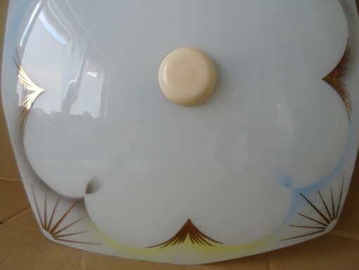 Vintage glazen design lamp plafondlamp 48x48cm