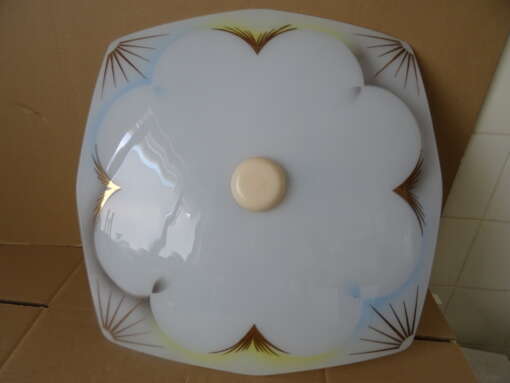 Vintage glazen design lamp plafondlamp 48x48cm