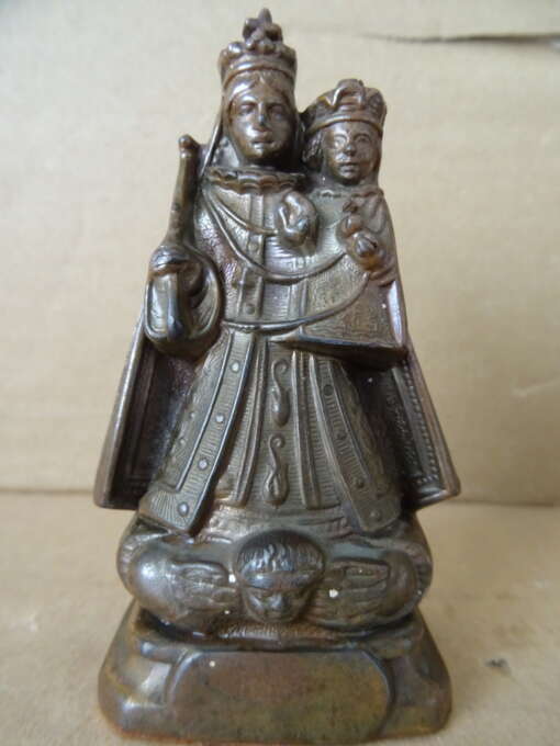 Antiek Mariabeeldje de Moeder Gods 9cm