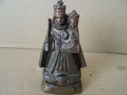 Antiek Mariabeeldje de Moeder Gods 9cm