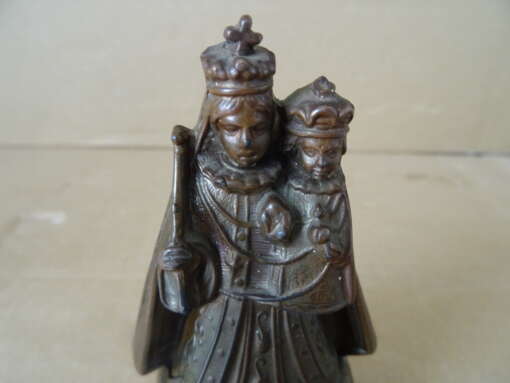 Antiek Mariabeeldje de Moeder Gods 9cm