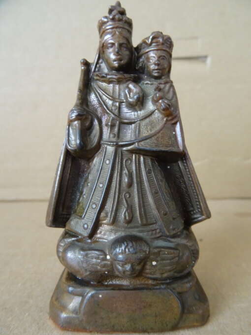Antiek Mariabeeldje de Moeder Gods 9cm