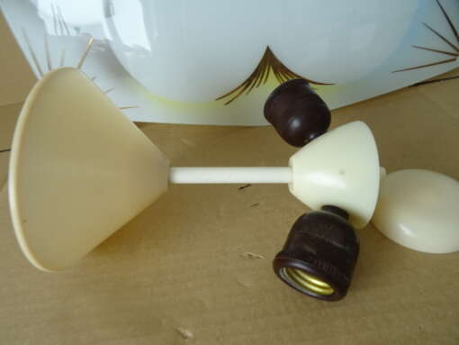 Vintage glazen design lamp plafondlamp 48x48cm