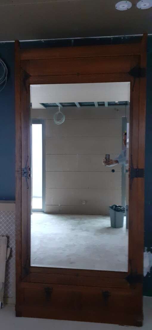 Antieke houten kast linnenkast 225cm koloniale stijl