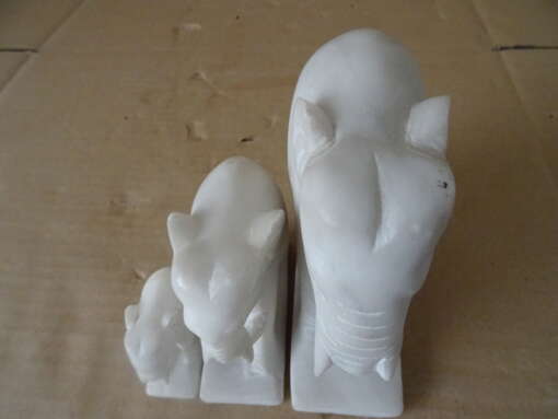 Set olifanten beeldjes Thailand van albast