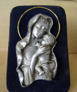 Vintage Italiaans reliëf Maria de Moeder Gods 7x10cm