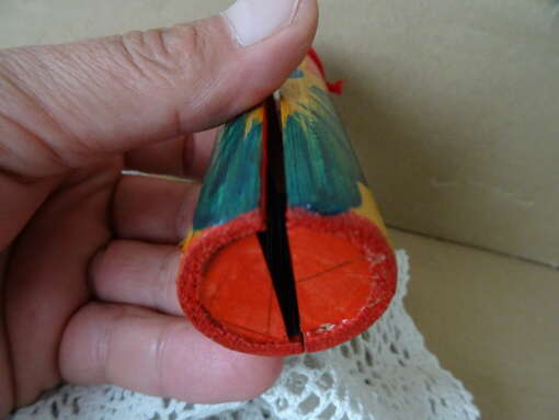 Vintage reisaltaar bamboe diorama Peru volkskunst 12cm