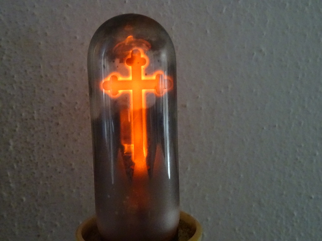 Vintage Godslampje met kruis 13cm - Afbeelding 2