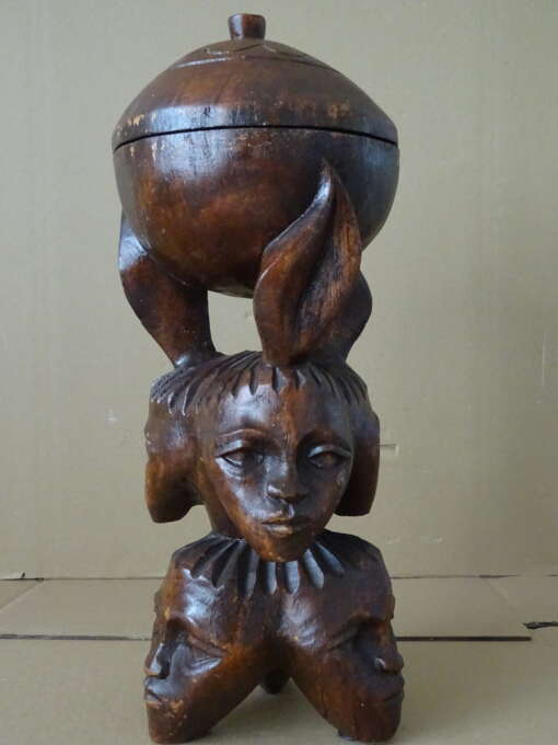Afrikaans 6-koppig beeld met pot 39cm
