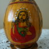 Handbeschilderd houten ei Jezus Christus en Maria 10cm