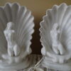 Vintage schelplampen met beelden 42cm