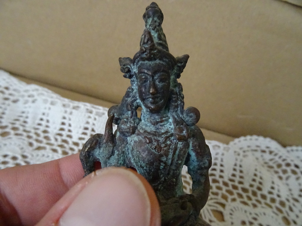 Vintage Bronzen Boeddhabeeld 9cm - Afbeelding 2