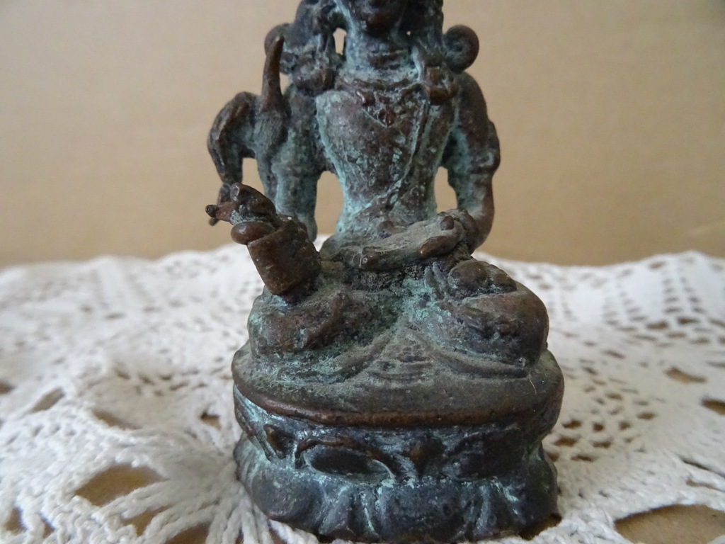 Vintage Bronzen Boeddhabeeld 9cm - Afbeelding 3