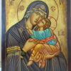 Verguld handgeschilderd icoon de Moeder Gods 21x28cm