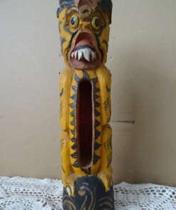 Inheems houten beeld spleettrommel 27cm Batak Sumatra?