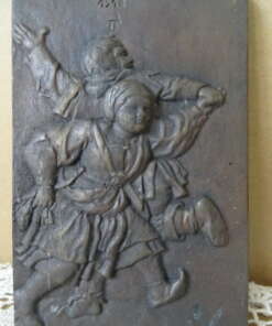 Albrecht Dürer antiek bronzen reliëf Boerenpaar dansend 10x15cm Albrecht Dürer antiek bronzen reliëf Boerenpaar dansend