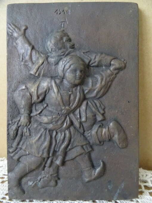 Albrecht Dürer antiek bronzen reliëf Boerenpaar dansend