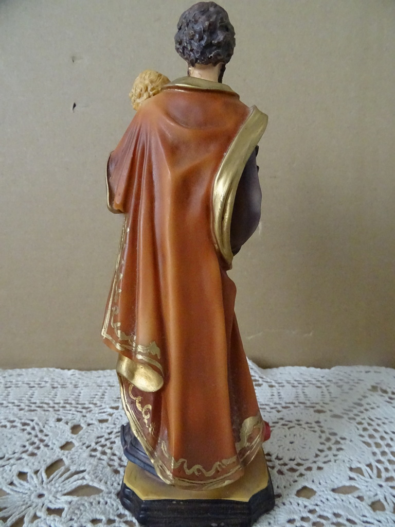 Vintage Jozefbeeld Heilige Jozef en Jezus 19cm Paben - Afbeelding 6