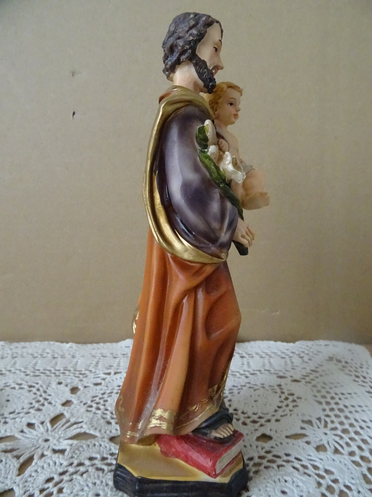 Vintage Jozefbeeld Heilige Jozef en Jezus 19cm Paben - Afbeelding 7