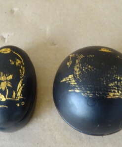 Set vintage vergulde lakdoosjes China of Japan