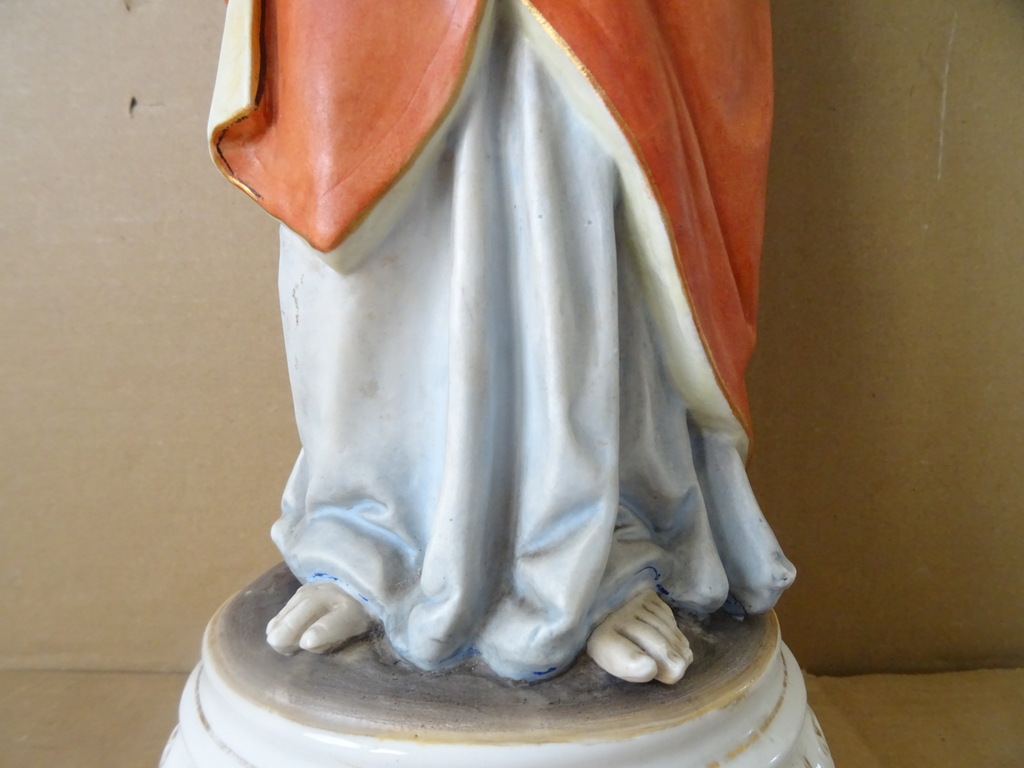 Antiek porseleinen beeld Heilige Jozef 41cm - Afbeelding 6