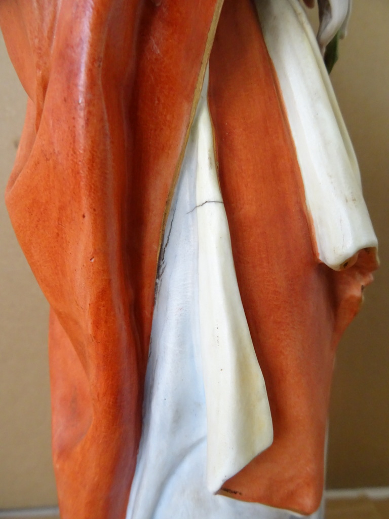 Antiek porseleinen beeld Heilige Jozef 41cm - Afbeelding 20