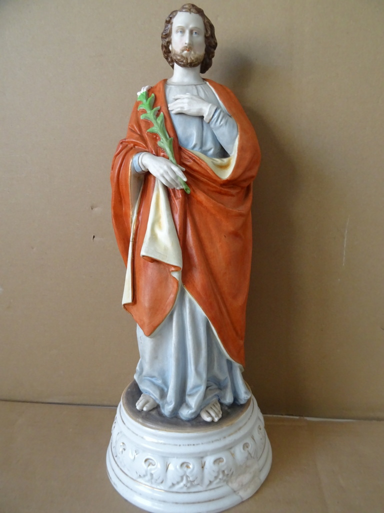 Antiek porseleinen beeld Heilige Jozef 41cm - Afbeelding 25
