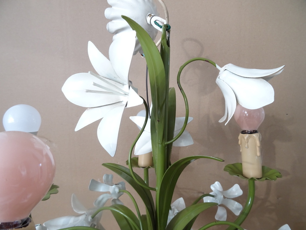 Vintage Italiaanse tole kroonluchter 55cm Vintage Italiaanse tole kroonluchter 55cm