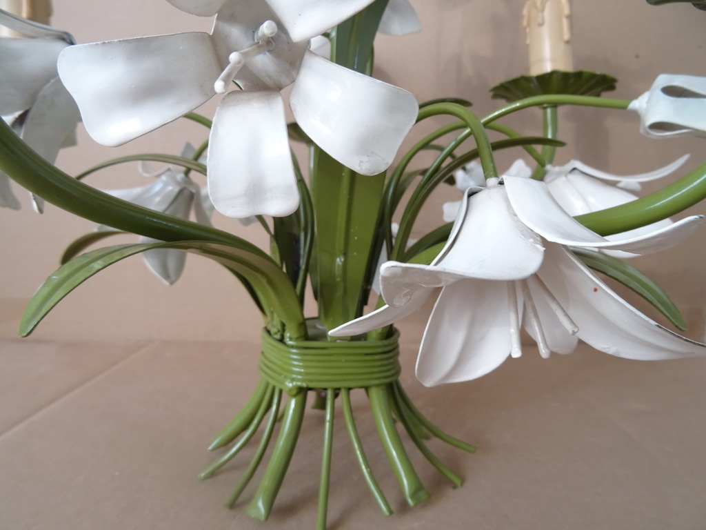 Vintage Italiaanse tole kroonluchter 55cm Vintage Italiaanse tole kroonluchter 55cm