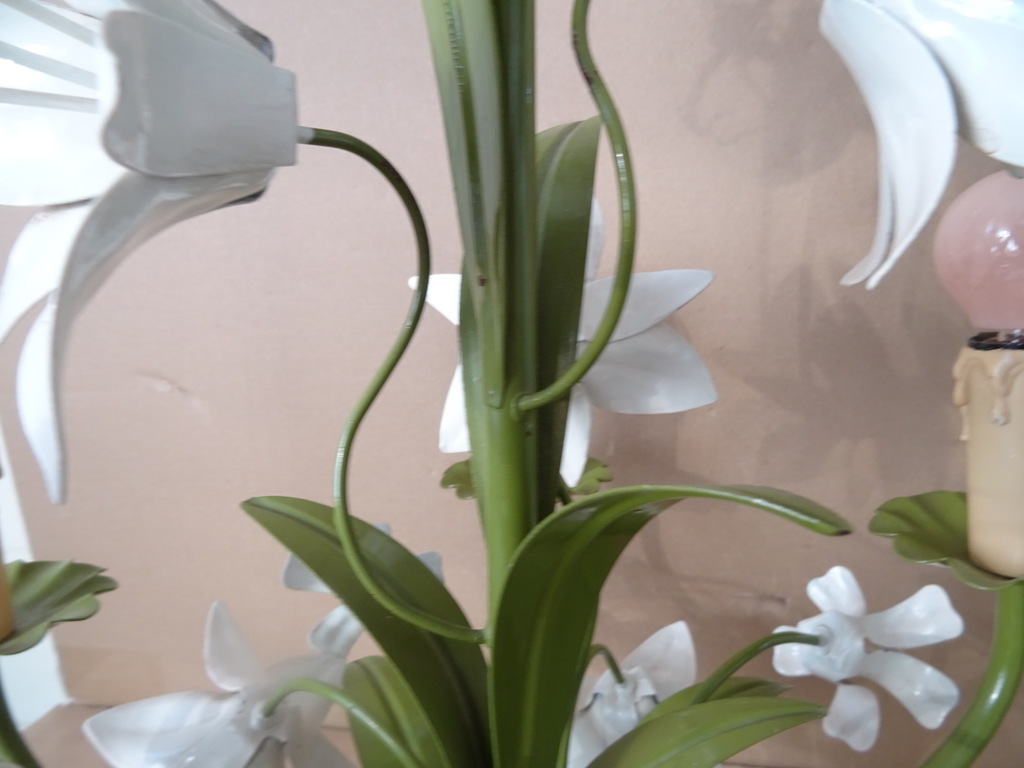 Vintage Italiaanse tole kroonluchter 55cm Vintage Italiaanse tole kroonluchter 55cm