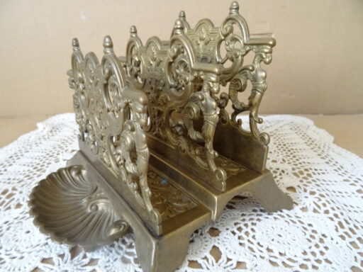 Antieke messing brievenhouder