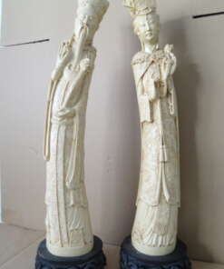 Vintage Chinese beelden man en vrouw 63cm Vintage Chinese beelden man en vrouw 63cm