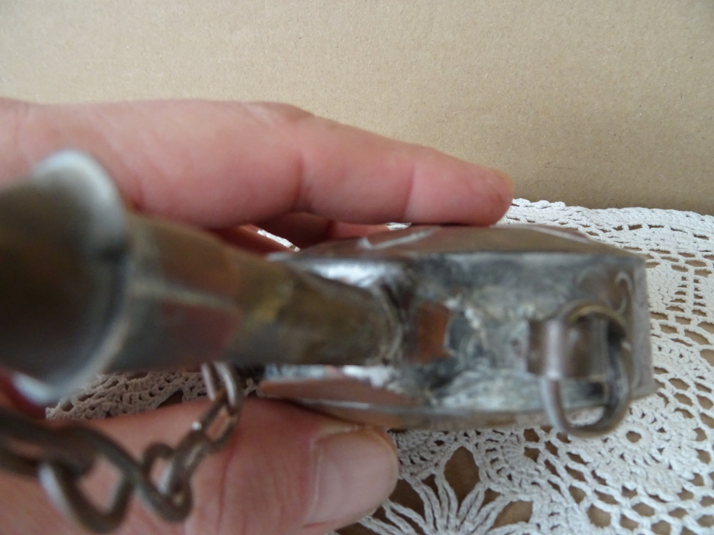 Antiek koperen buskruitflesje 14cm - Afbeelding 16