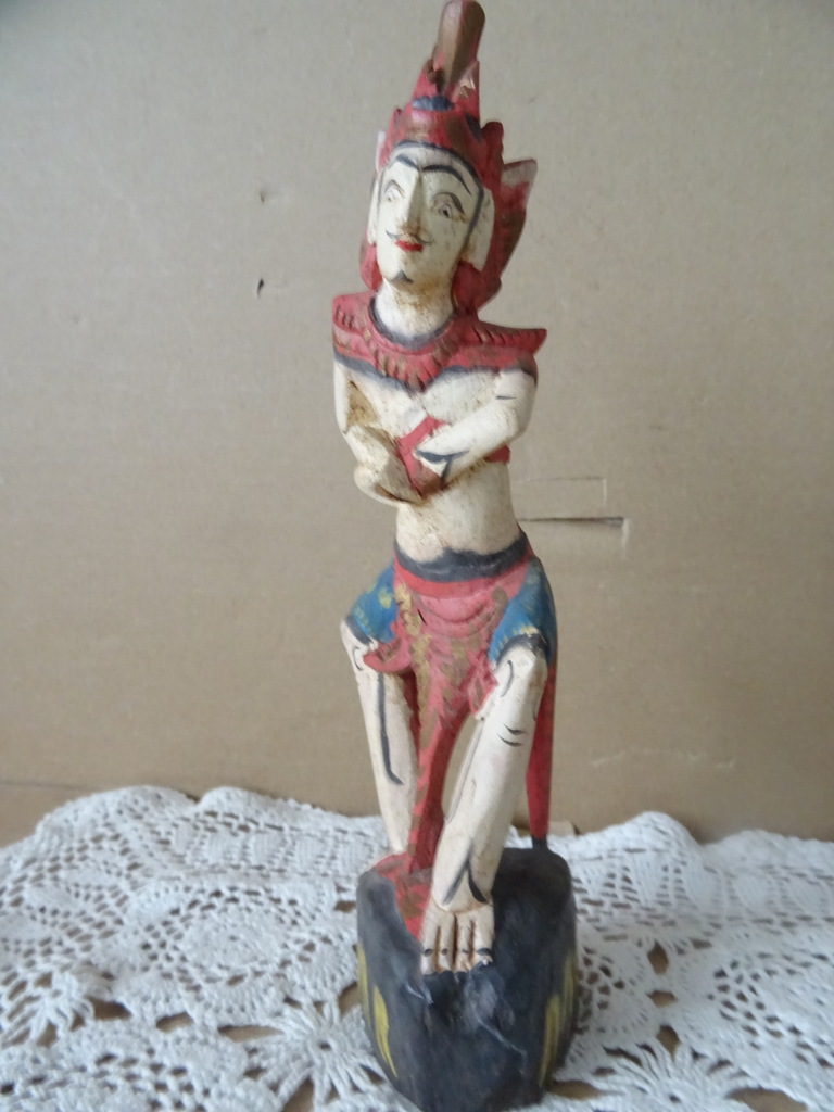 Indonesisch houten beeldje 21cm vintage - Afbeelding 5