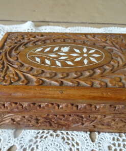 Vintage houten kistje juwelenkistje India Vintage houten kistje juwelenkistje India