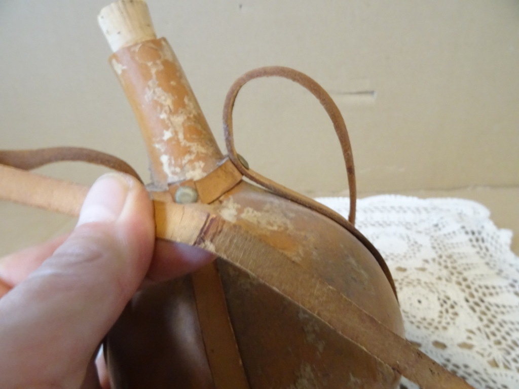 Vintage kalebas waterfles 20cm - Afbeelding 11