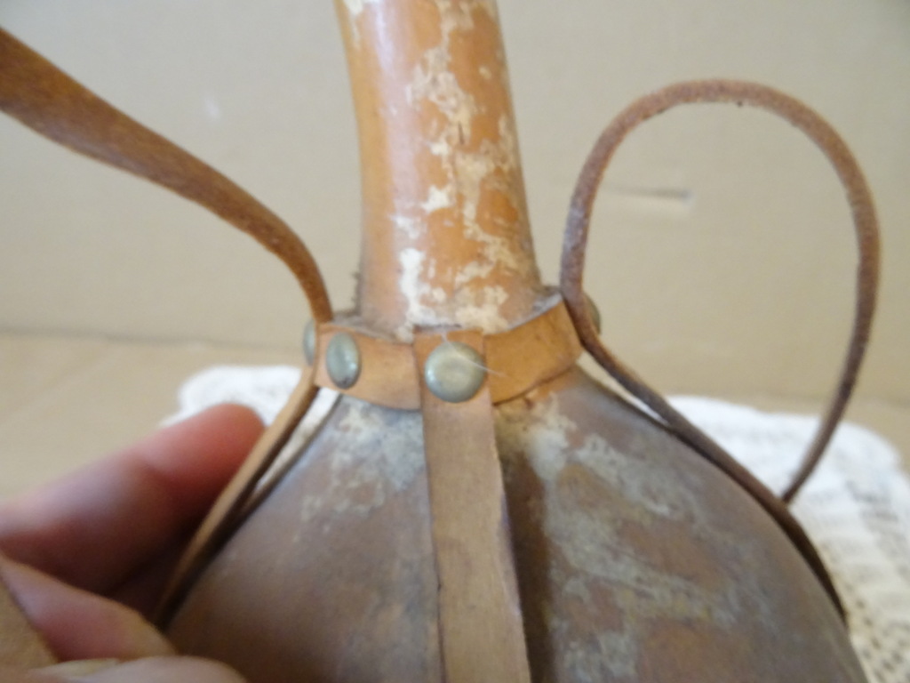 Vintage kalebas waterfles 20cm - Afbeelding 13